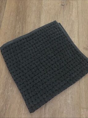Pottery Barn Pick Stitch Quilted Dark Gray Euro Sham 26”